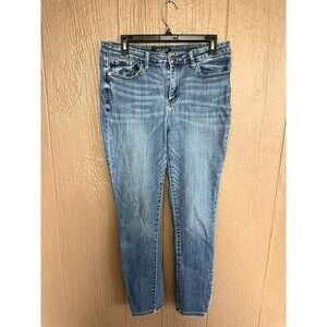 Judy Blue Medium Wash Skinny Fit Jeans‎ Frayed Hem Distressed Size 32 Stretch